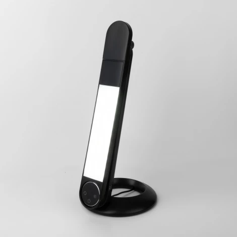 Офисная настольная лампа с беспроводным ЗУ складываемая Eurosvet Action 80428/1 черный (LED, 220V, диммер, сенсорный выключатель)