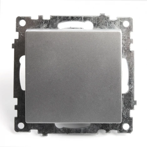 Выключатель одноклавишный (серебро) Stekker Катрин 39575