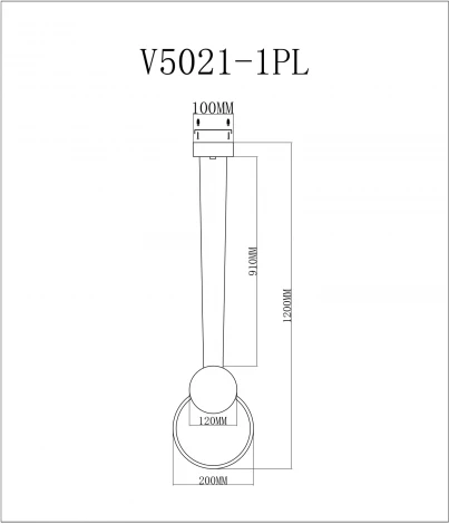 Подвесной светильник Moderli Store V5021-1PL (LED, 220V, на тросе, кольцо)