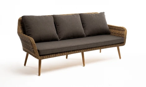 "Прованс" диван из искусственного ротанга трехместный, цвет соломенный 4SIS арт.УТ-00007743