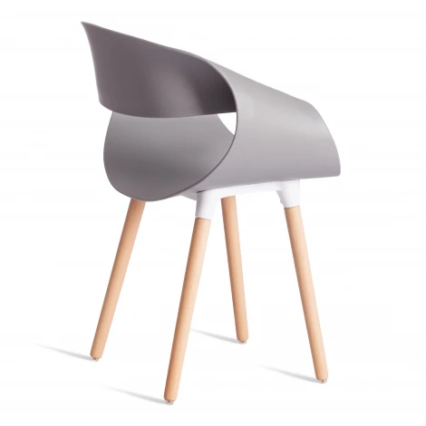 Стул QXX/КXX (мод. C1058-1)/2 шт. в упаковке пластик/дерево, 60х53х81см, серый/натуральный (Комплект из 2 шт.) Tetchair 24558