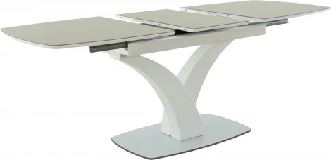 Стол Аврора Нотр Дам MODERNE стекло OPTIWHITE 1400(1800)*850, Капучино