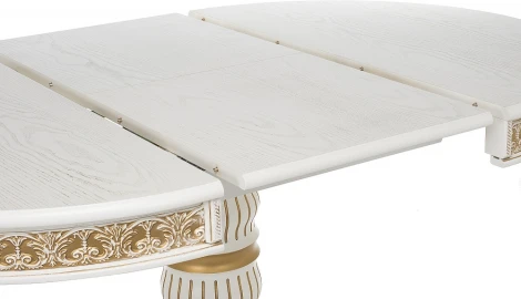 Стол деревянный Woodville Лорд молочный / золотая патина арт.615199