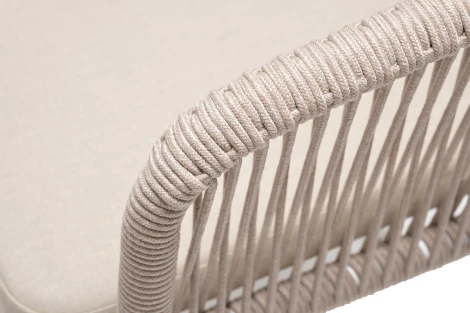 Обеденная группа на 6 персон со стульями Марсель, каркас белый, роуп бежевый 4SIS Малага MAL-CM6T1-7-SET beige