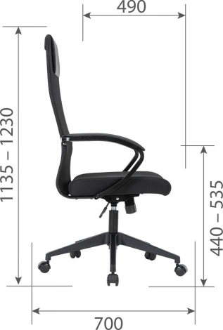 Компьютерное кресло CHAIRMAN CH612 black (Металл,Ткань,Сетка/Черный)