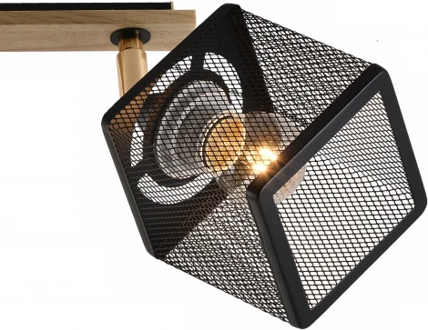 Спот на штанге Reluce 01591-3.3-03B BK+FGD+WOOD (220V)