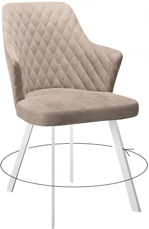 Стул 245 поворотный, К4 капучино, ножки белые Dikline 00-00064806