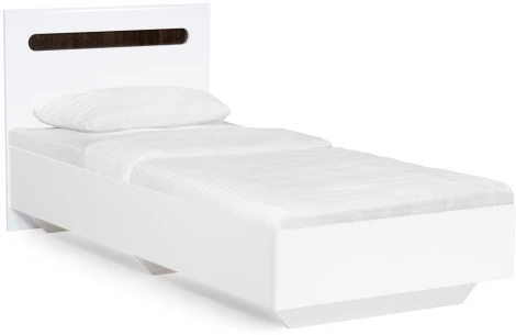Односпальная кровать Woodville Амбра 90х200 белый глянец / белый 497603