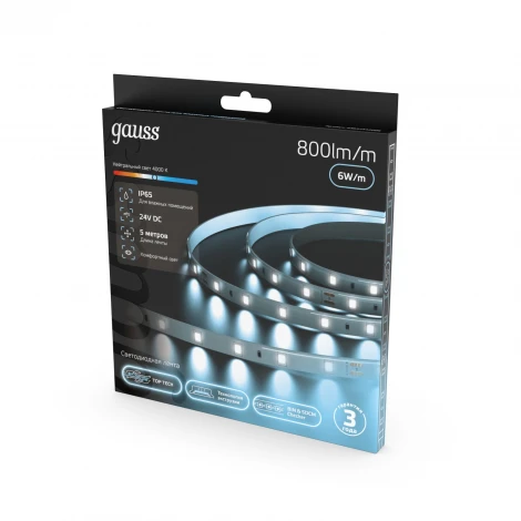 Светодиодная лента 24В 5м Gauss 23637442006