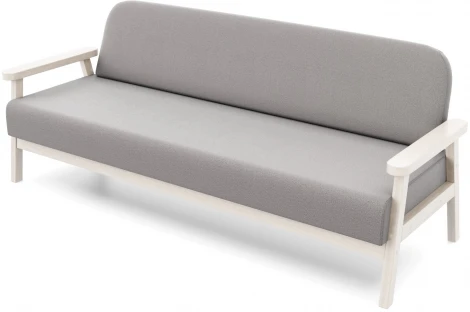 Диван Arsko прямой Флори Б беленый дуб велюр серый