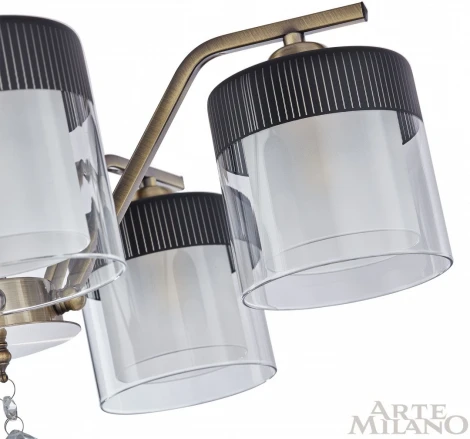 Потолочная люстра на штанге Arte Milano Napoli-2646 332646/5 AB+BK (220V, подвески)