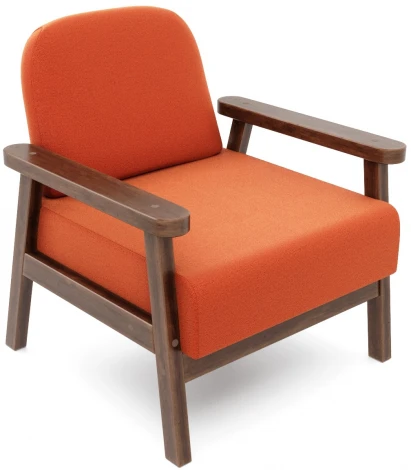 Кресло Arsko Флори орех велюр оранжевый