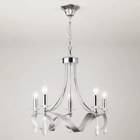 Подвесная люстра Eurosvet Adelia 60064/5 хром (220V, хрусталь Strotskis, на цепи)