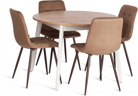 Стул CHILLY (mod. JSC-220) / 2 шт. в упаковке Tetchair (Велюр,Металл /Коричневый,Орех) арт.24572