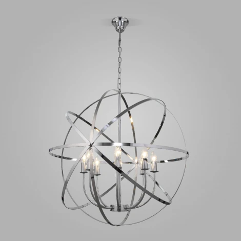 Подвесная люстра Eurosvet Santi 60139/8 хром (220V, на цепи, шар)