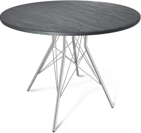 Стол Sheffilton SHT-TU2-1/ТТ 90 МДФ хром лак/каменный уголь