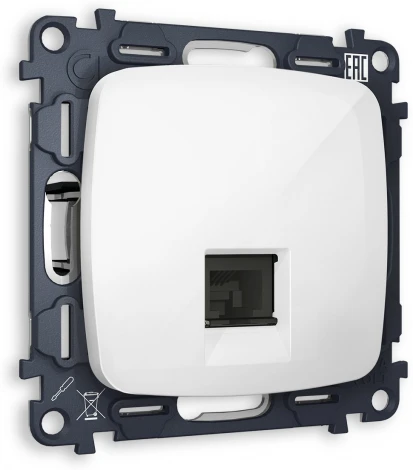 Розетка Ethernet RJ-45 (белый глянец) Ambrella Volt QUANT MO112010