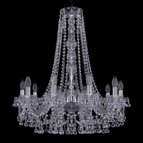 Подвесная люстра Bohemia 1409 1409/10/240/Ni (220V, хрусталь, на цепи, подсвечник, свеча)