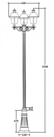 Наземный фонарь Oasis Light MADRID-COOPER 84310cB B2 Bl