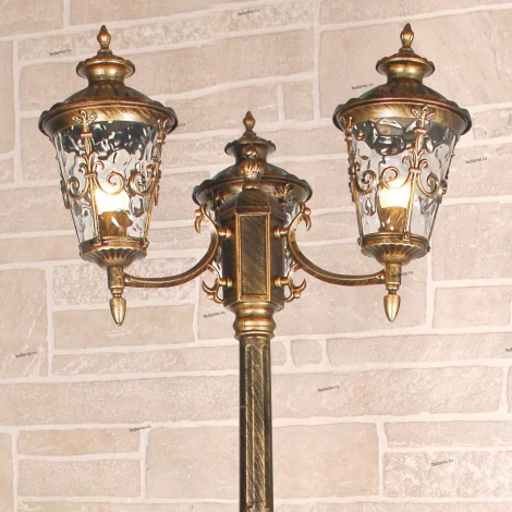 Наземный фонарь Elektrostandard Diadema черное золото GLYF-8046F/3