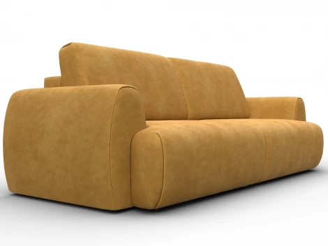 Диван прямой Лига-115 НПБ (ДСП,Фанера,Велюр/Желтый) Лига Диванов 136925