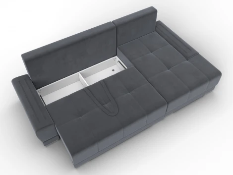 Диван угловой Лига-119 угол правый (ДСП,Брус,Фанера,ЛДС,Велюр/Серый) Лига Диванов 137092