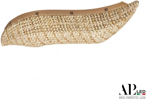 Потолочная люстра светодиодная APL LED Sicilia SH507.2.80.R.Gd.3000.Clear.721 (220V, хрусталь)