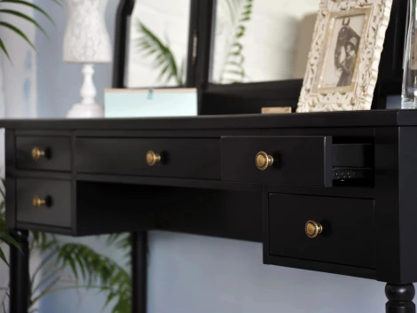 Туалетный столик Blues ОГОГО Обстановочка! (ЛДСП,МДФ/Черный) арт.909215