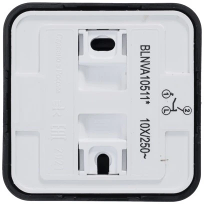 Выключатель накладной двухклавишный с подсветкой (антрацит) Systeme Electric Blanca BLNVA105116