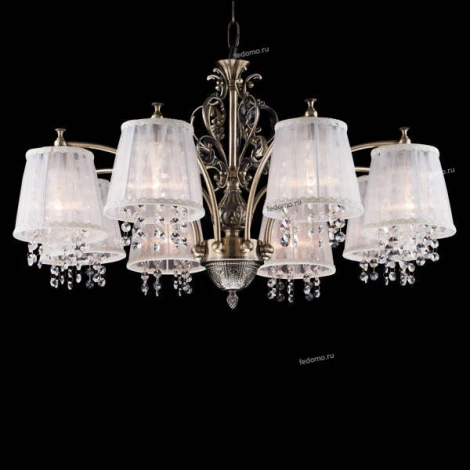 Люстра подвесная Natali Kovaltseva Versailles, 8 плафонов, бронза с белым и прозрачным