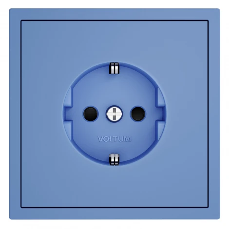 Накладка для розетки с заземлением и защитными шторками (деним) Voltum S70 VLS000715