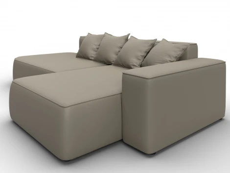 Диван угловой Лига-065 угол правый (ДСП/Пластик/Экокожа/Бежевый) Лига Диванов 129802