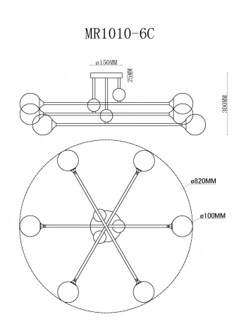 Потолочная люстра MyFar Stacy MR1010-6C (220V)