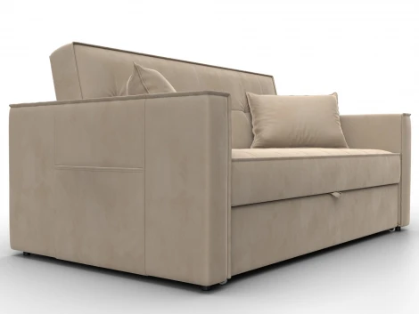 Диван прямой Лига-104 (140) (ЛДСП,Брус,Фанера,Велюр/Бежевый) Лига Диванов 134868