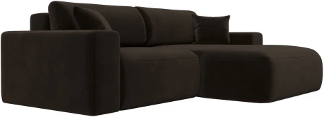 Диван угловой Лига-036 НПБ Классик правый угол (Коричневый/Микровельвет) Лига Диванов арт.121366