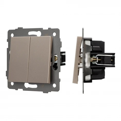 Механизм выключателя двухклавишный проходной SWT-MKP2-PL-GD-V (250V, 10A) (Arlight) 049895