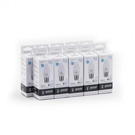 Лампочка светодиодная E27 8 Вт 540 lm 4100K нейтральное белое свечение Gauss Elementary 33228