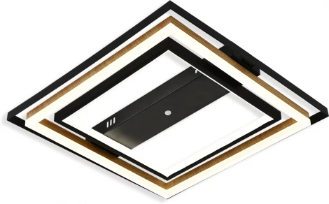 Потолочная люстра светодиодная Escada Lagom 10249/2LED 83Вт,с ПДУ, металл/акрил, чёрный/дерево (регулировка яркости, 220V)