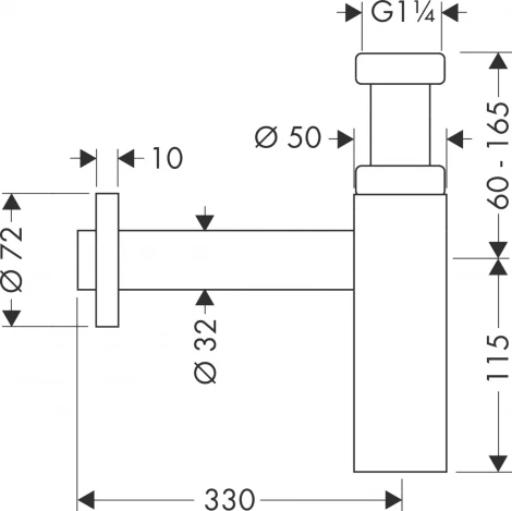 Сифон для раковины Hansgrohe Flowstar S 52105340 шлифованный черный