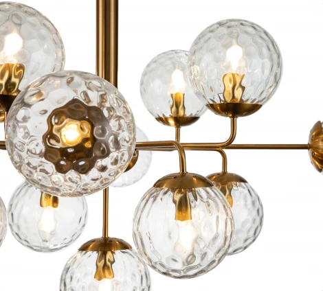 Люстра потолочная на штанге Cocoon V000121 (11008/13P Brass) (220V, шар)