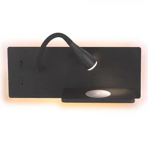 Настенный светильник с беспроводным ЗУ на гибкой ножке и выключателем Crystal Lux ELQI AP11W LED BL