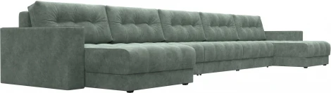 Диван П-образный с декором Лига-049 НПБ Мегалонг Лига Диванов (Велюр) арт.128531