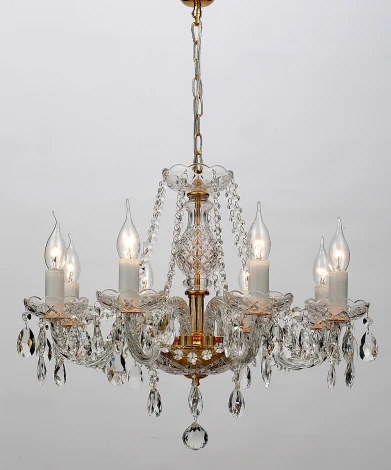 Подвесная люстра Favourite Monreal 1735-8P (220V, хрусталь, на цепи, подсвечник, свеча)