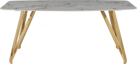 Стол обеденный Соар-2 F-1690,180х90х76 см, серо-золотая керамика/золото IST-CASA