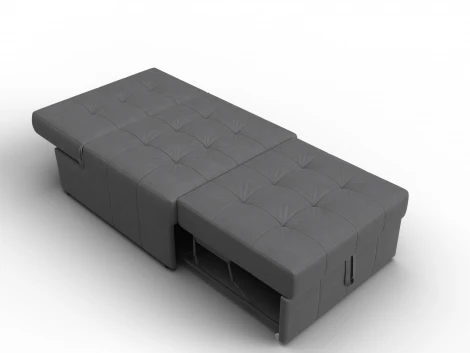 Кресло-кровать Лига-107 (80) (ЛДСП,Брус,Фанера,Замша/Серый) Лига Диванов 134948