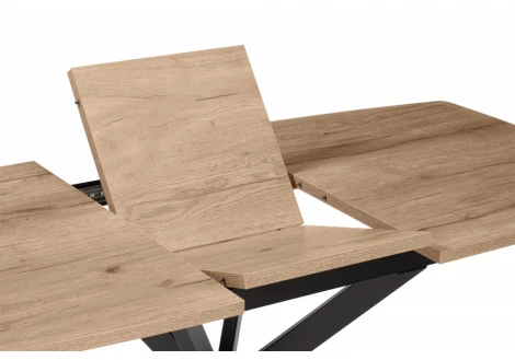 Стол деревянный Палу 130(170)х80 дуб веллингтон / черный 633138