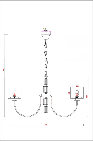 Подвесная люстра Arte Lamp Attore A4092LM-8CC (220V, на цепи)