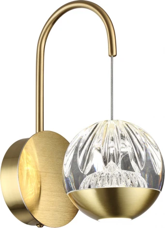 Бра Odeon Light Sono 5101/5WL под латунь/прозрачный/акрил LED 5W 4000K (220V, шар)