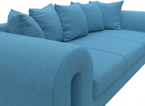 Диван прямой Волна (Голубой/Рогожка) Лига Диванов арт.124408