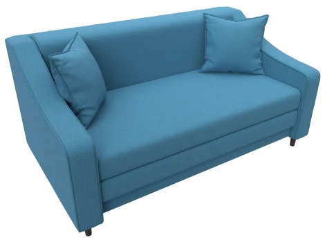 Диван прямой Лига-071 (ЛДСП,Брус,Фанера/Дерево/Рогожка/Голубой) Лига Диванов 129653